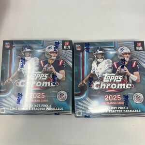 2025 Topps Chrome Mega Box NFL Football Trading Cards Lot of 2 Factory Sealed
